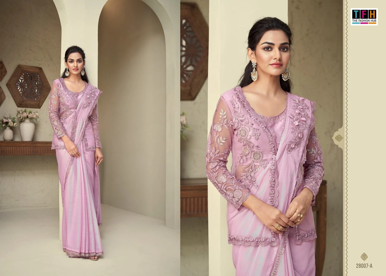Tfh 28007 Colours Georgette Wholesale Designer Sarees Catalog — Wholesale Sarees, MPA wholesale from Surat — view 5